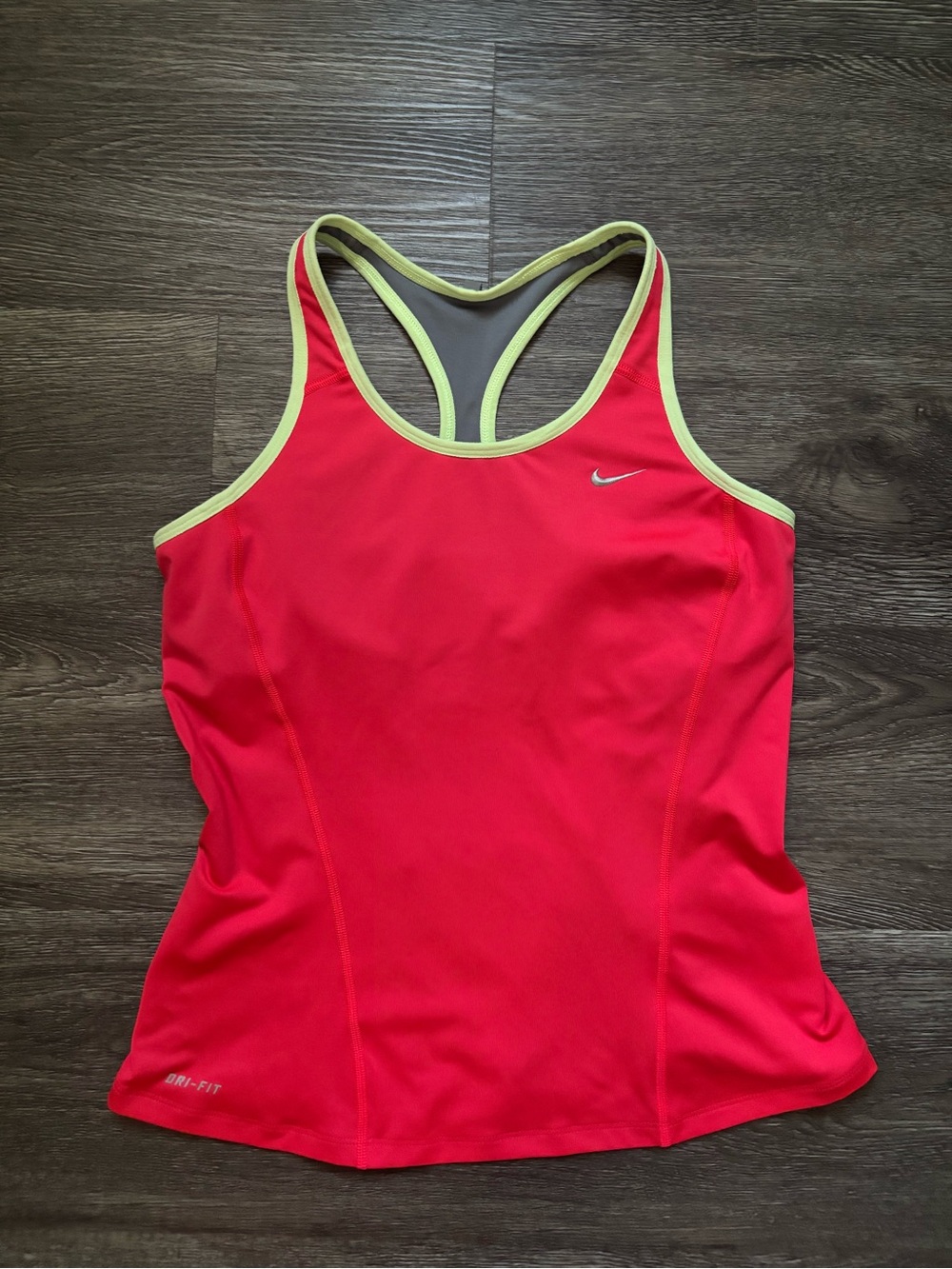 Nike Women’s Red Racerback Tank with Yellow Trim